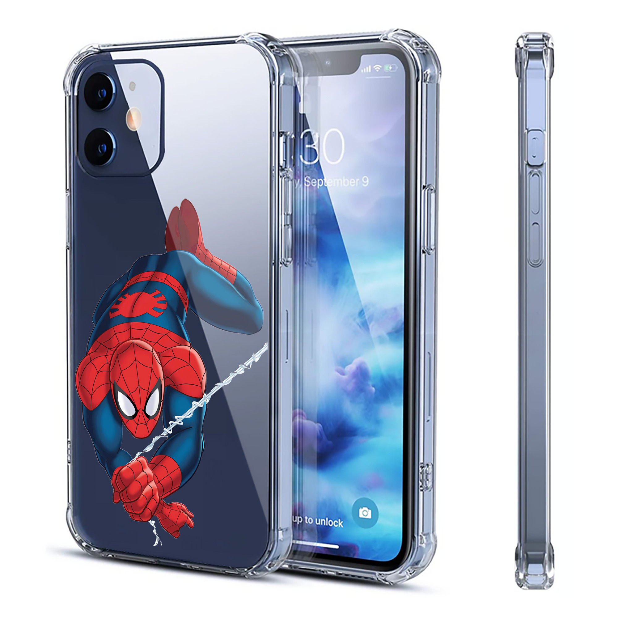 （画像用） Spider Man スパイダーマン 【iPhone 12シリーズ対応】透明スマホケース（クリアソフトケース）